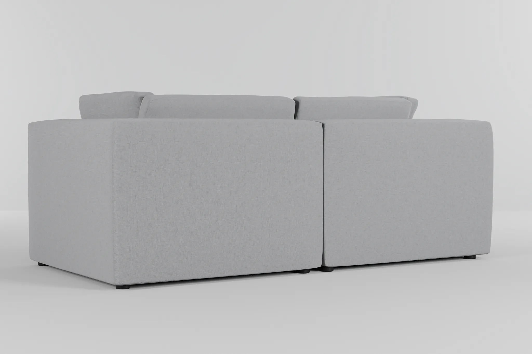 Destin Delray Light Gray Fabric 2-piece Modular Sofa