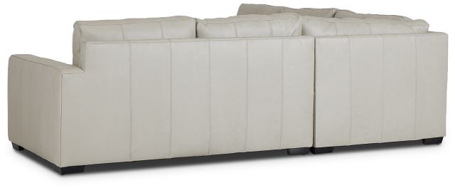 Dawkins Taupe Leather Small Two-arm Sectional