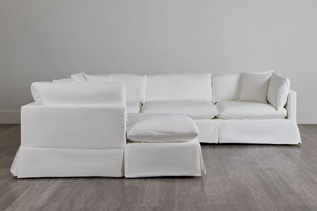Raegan White Fabric Small Left Chaise Sectional (2)