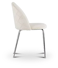 Capri Ivory Velvet Upholstered Side Chair W/ Chrome Legs