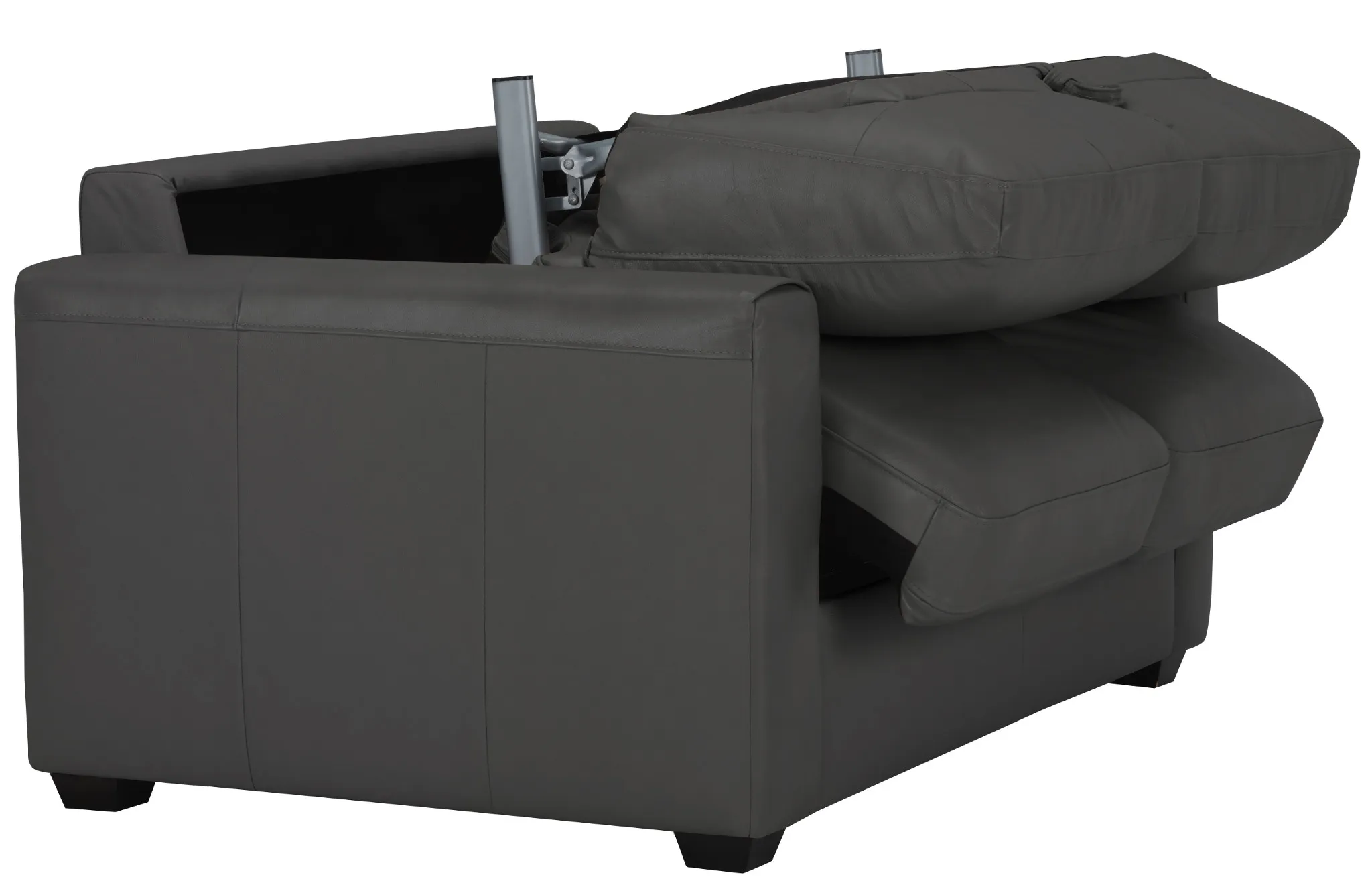 Lane Dark Gray Lthr/vinyl Memory Foam Sleeper