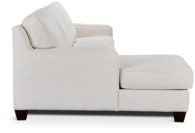 Andie White Fabric Small Left Chaise Sectional