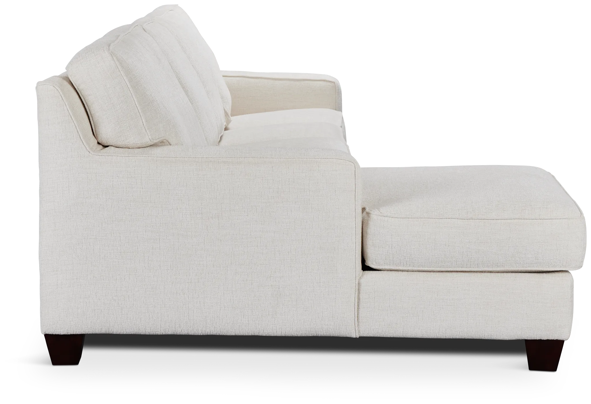 Andie White Fabric Small Left Chaise Sectional