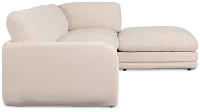Jules Ivory Velvet 4-piece Right Facing Bumper Sectional