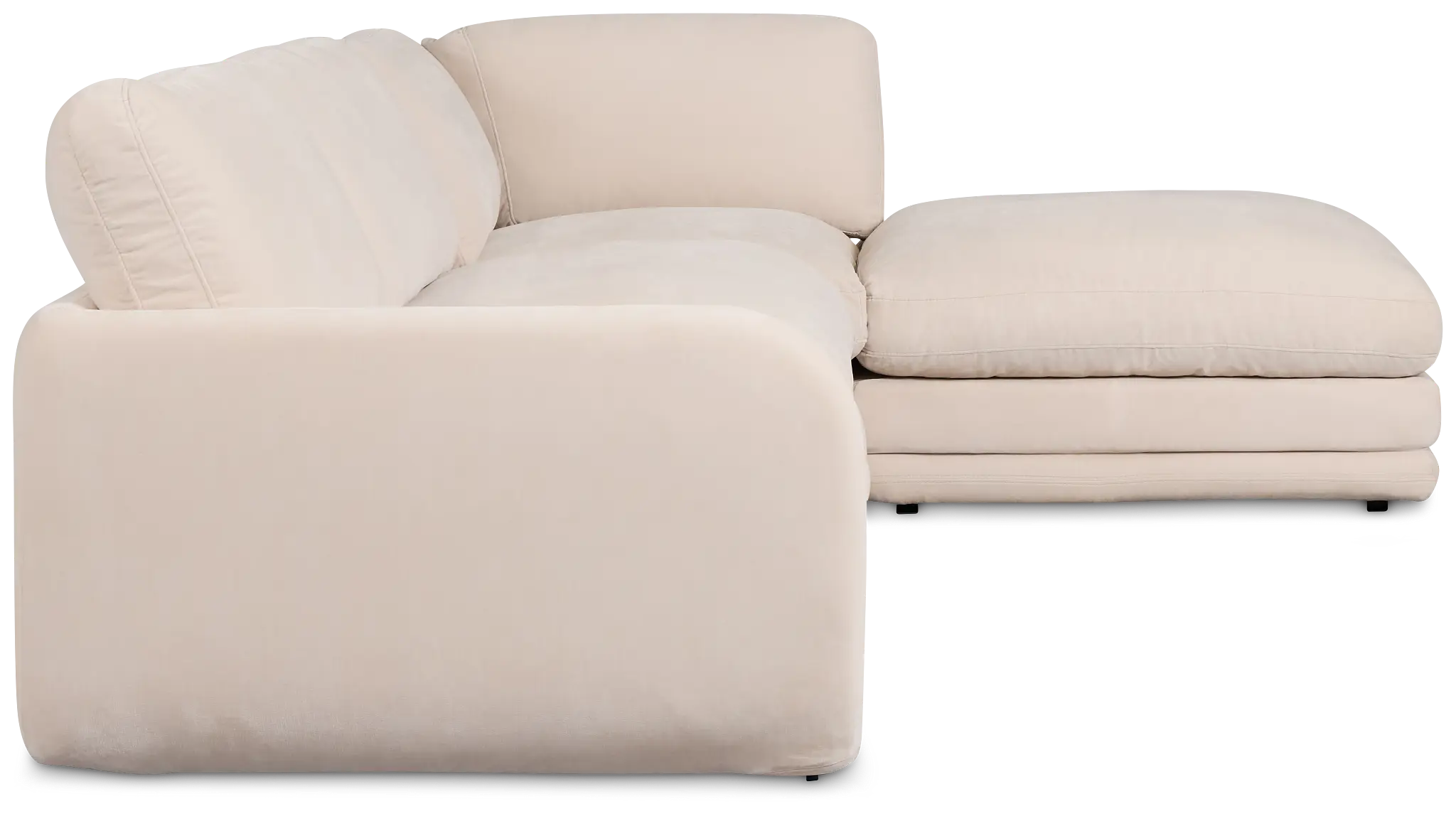 Jules Ivory Velvet 4-piece Right Facing Bumper Sectional Jules Ivory Velvet 4-piece Right Facing Bumper Sectional