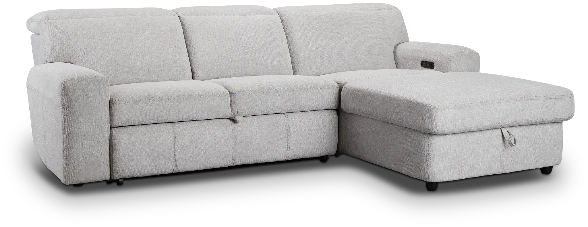 Callum Light Gray Storage Small Right Power Chaise Sleeper Sectional Callum Light Gray Storage Small Right Power Chaise Sleeper Sectional