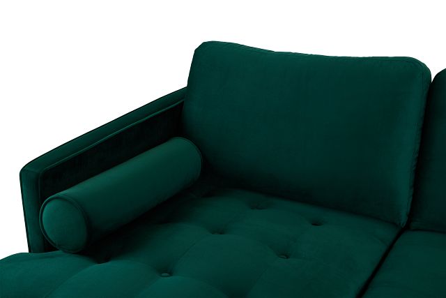 Luna Dark Green Velvet Left Chaise Sectional