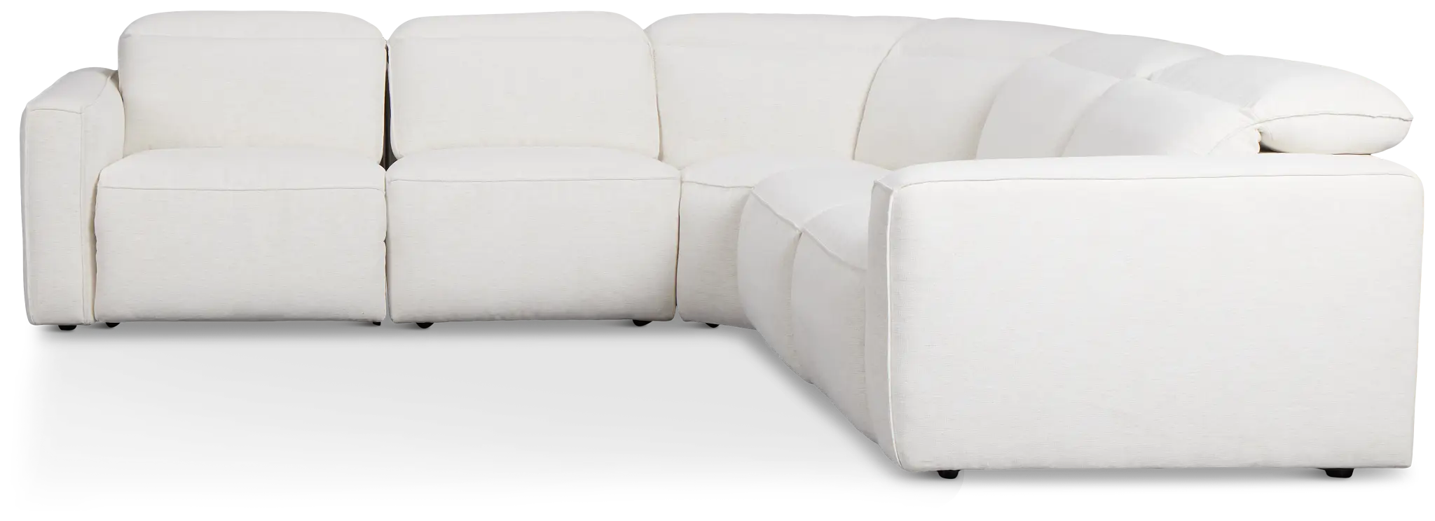 Ryland White Fabric Small Two-arm Power Reclining Sectional Ryland White Fabric Small Two-arm Power Reclining Sectional