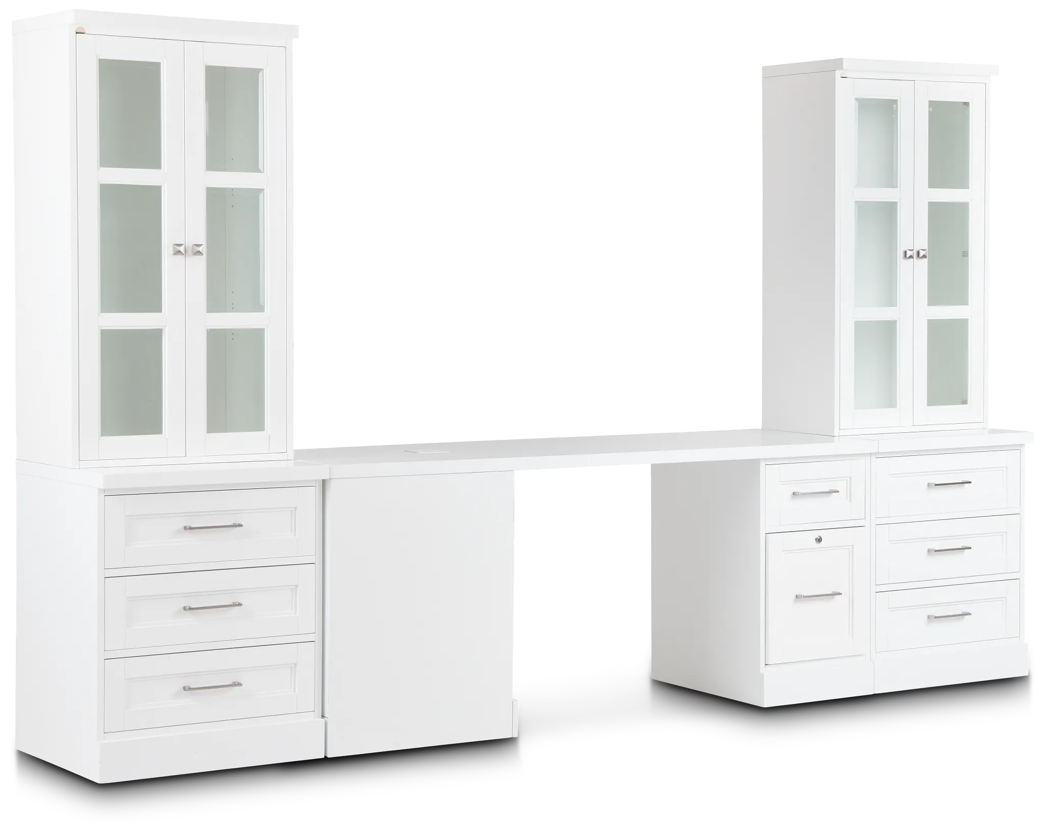 Newport White Small Peninsula Drawer Wall Desk