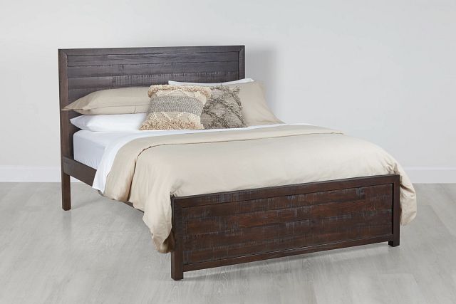 Seattle Dark Tone Wood Platform Bed