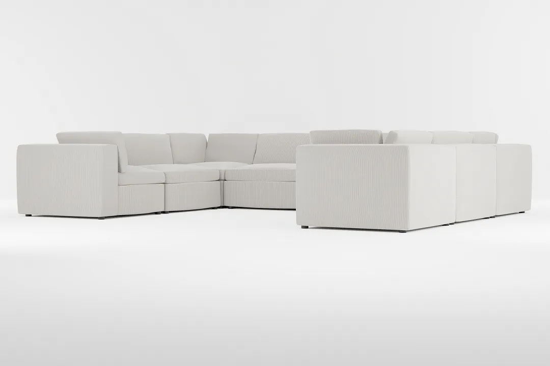 Destin Lucy Light Beige Fabric 8-piece Modular Sectional