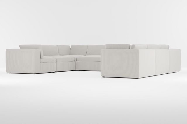 Destin Lucy Light Beige Fabric 8-piece Modular Sectional