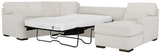 Austin White Fabric Right Chaise Memory Foam Sleeper Sectional (2)