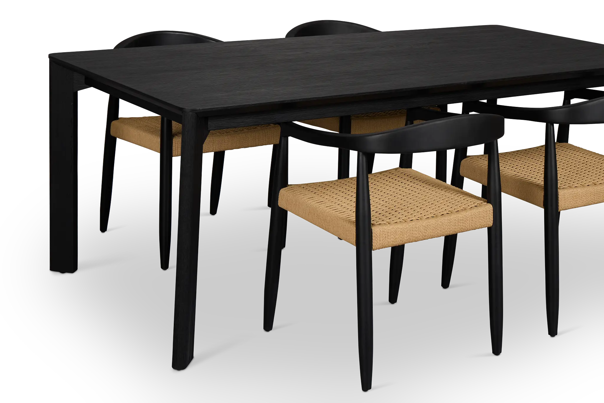 Santorini Black Rect Table & 4 Curved Chairs Santorini Black Rect Table & 4 Curved Chairs