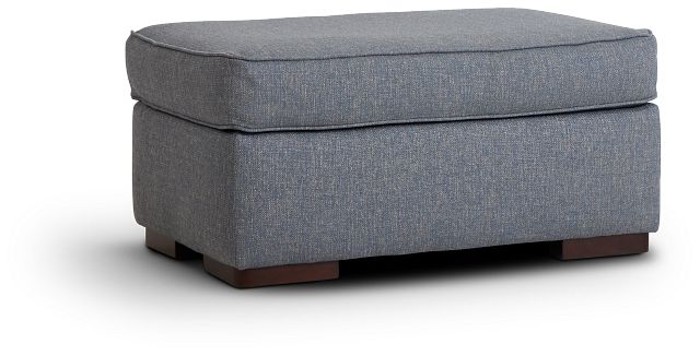 Austin Blue Fabric Ottoman