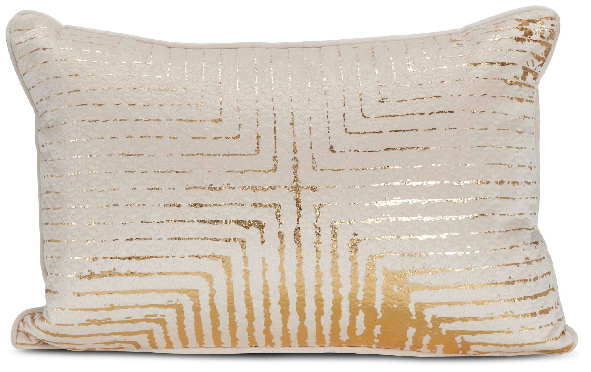 Lara Beige Velvet Lumbar Accent Pillow