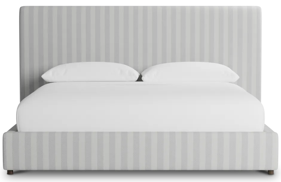 Grayton Sea Lane Light Gray 54" Upholstered Platform Bed