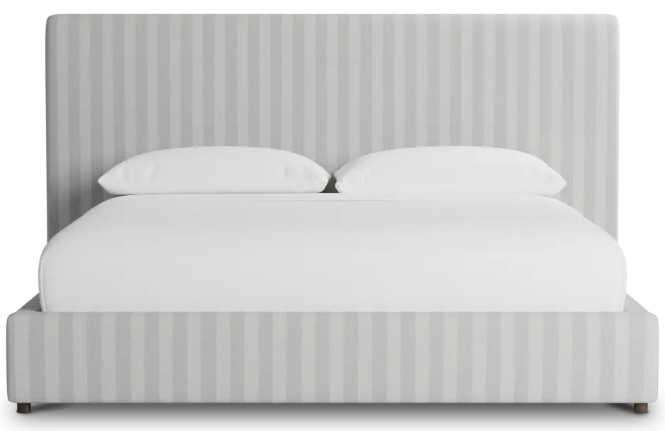 Grayton Sea Lane Light Gray 54" Upholstered Platform Bed Grayton Sea Lane Light Gray 54" Upholstered Platform Bed