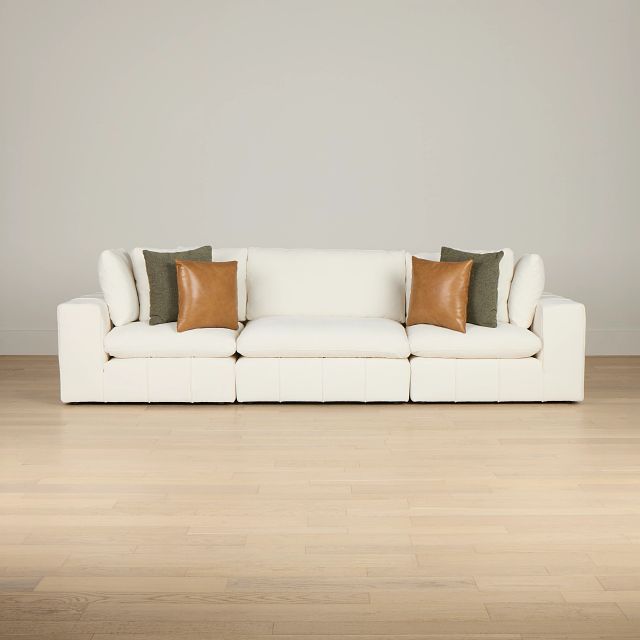 Cruz White Fabric 3 Piece Modular Sofa