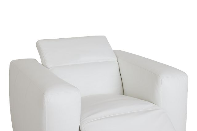 Copa White Leather Power Recliner