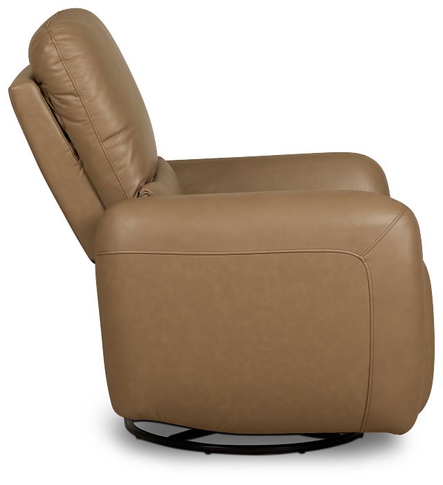 Eve Brown Lthr/vinyl Power Swivel Glider Recliner