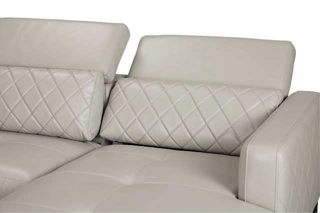 Ava Light Gray Micro Small Right Chaise Power Reclining Sectional