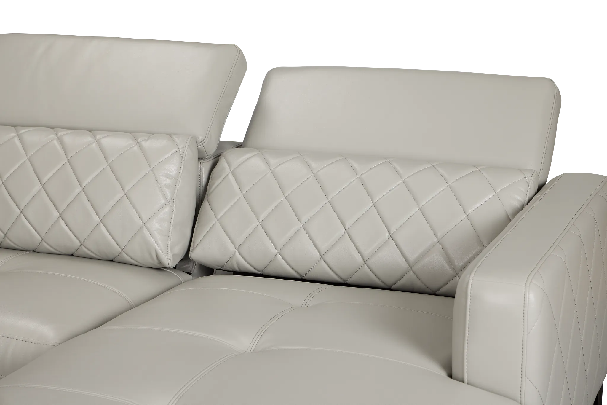 Ava Light Gray Micro Small Right Chaise Power Reclining Sectional