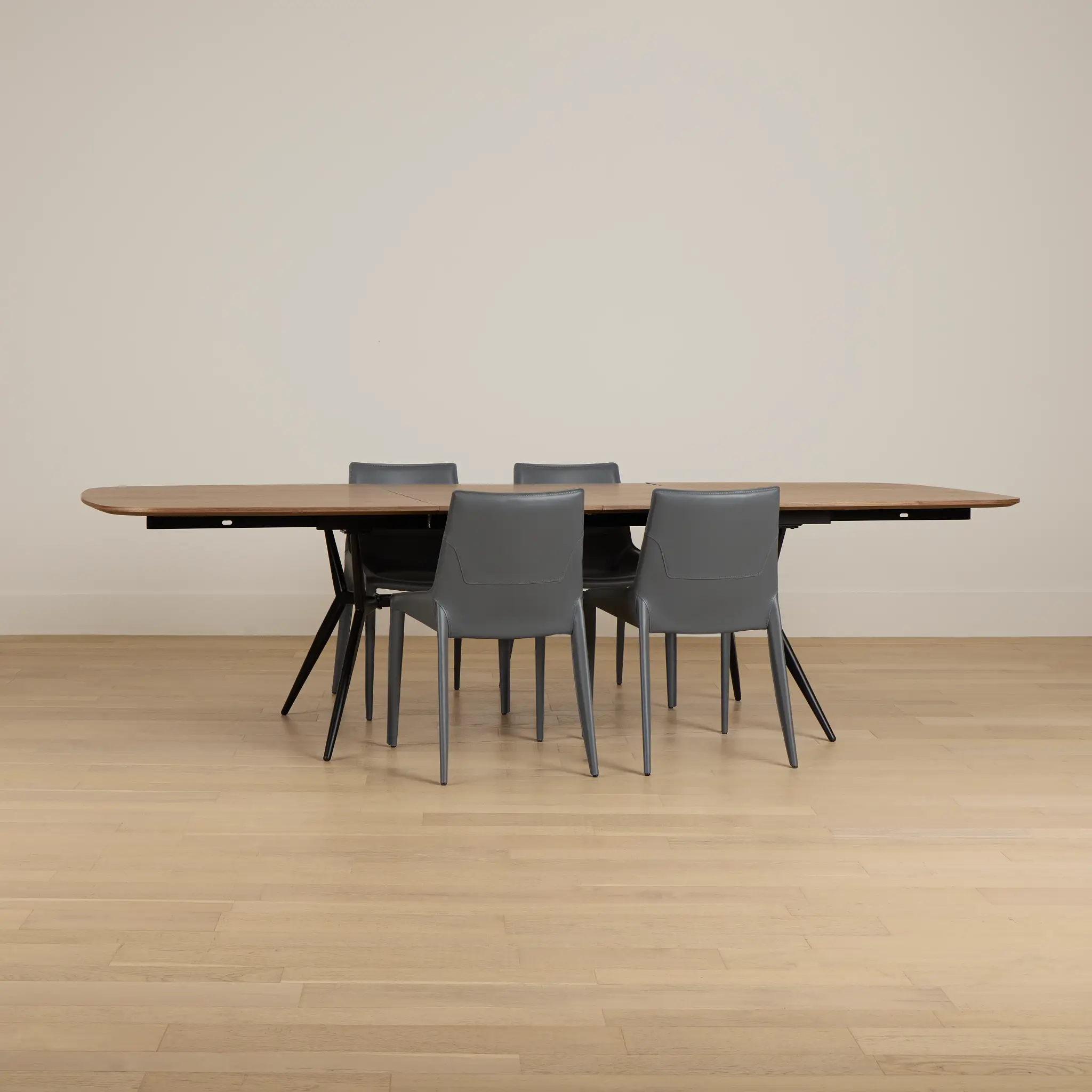 Margo Two-tone Rect Table & 4 Gray Upholstered Chairs Margo Two-tone Rect Table & 4 Gray Upholstered Chairs