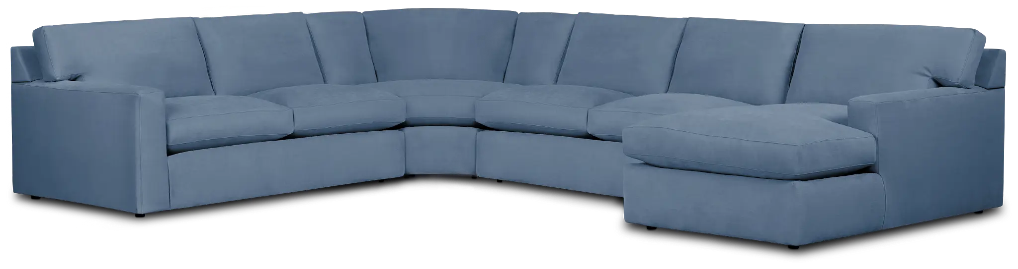 Hudson Blue Fabric Medium Right Chaise Wedge Sectional Hudson Blue Fabric Medium Right Chaise Wedge Sectional