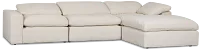 Drift Light Beige Fabric Small Dual Power Right Bumper Sectional