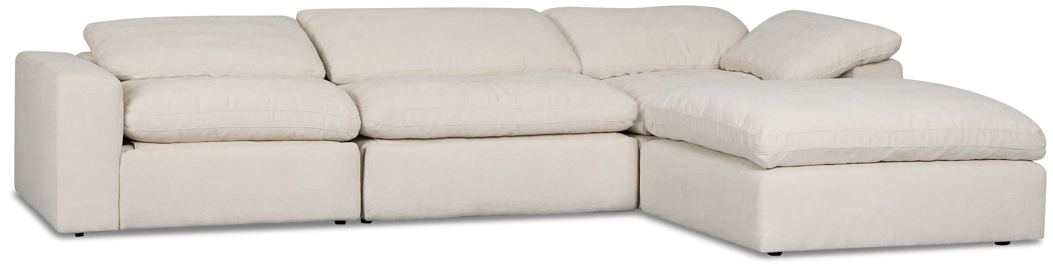 Drift Light Beige Fabric Small Dual Power Right Bumper Sectional