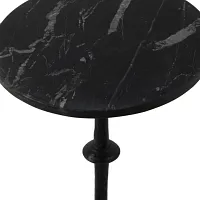 Four Hands Jocelyn Black Marble Round End Table