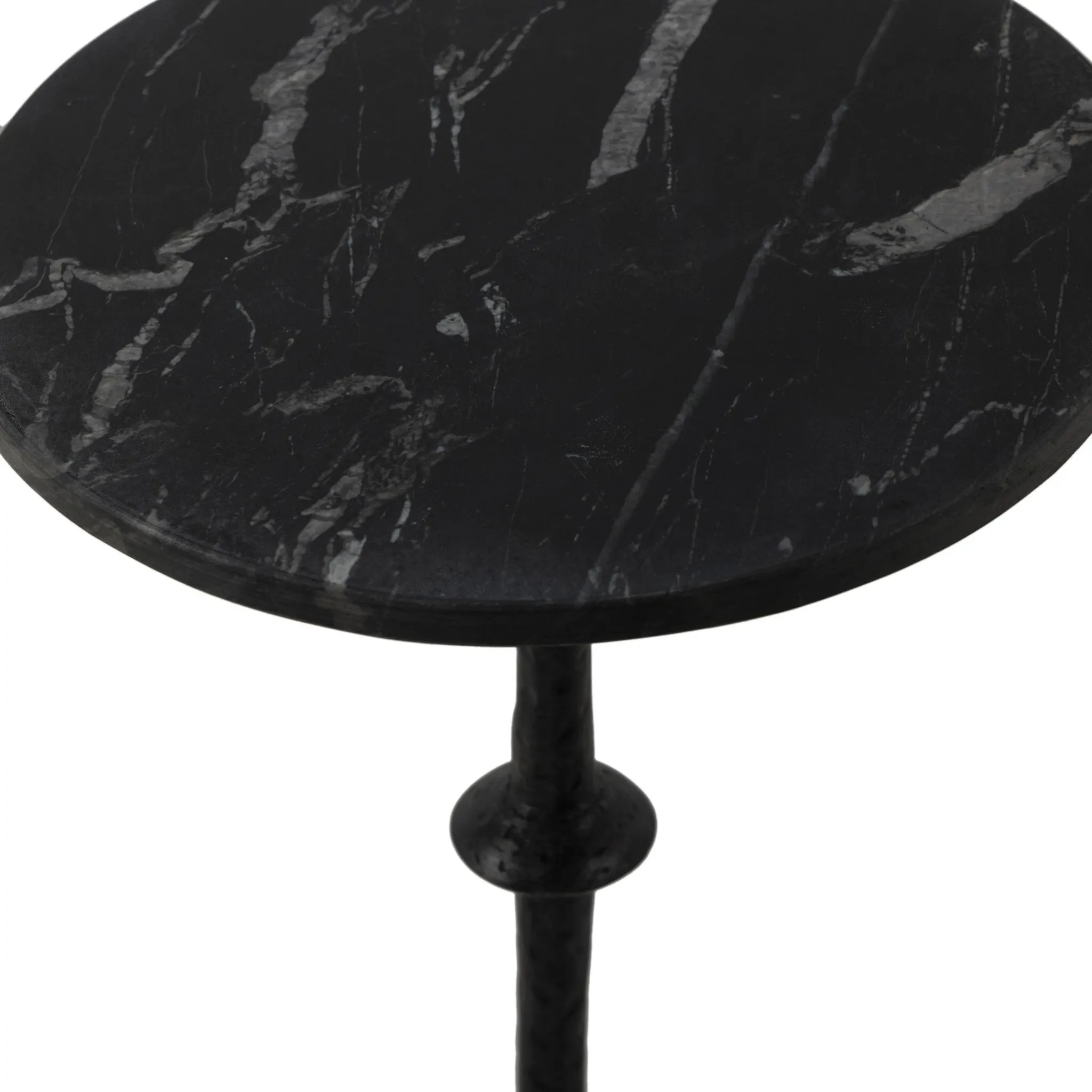 Four Hands Jocelyn Black Marble Round End Table