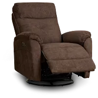 Ryder Brown Micro Power Swivel Glider Recliner