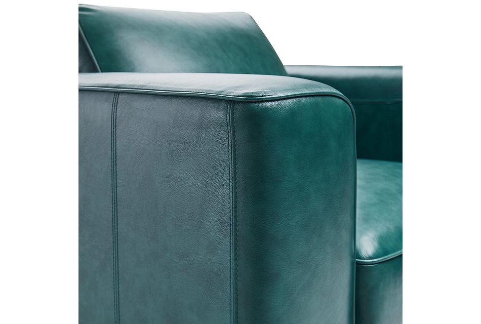 Naples Turquoise Leather Chair With, Turquoise Leather Recliner