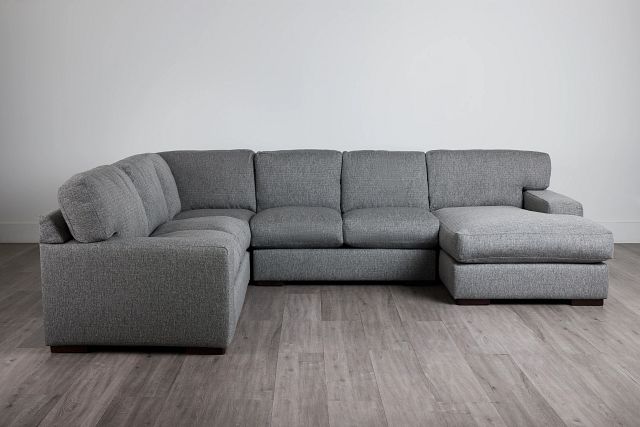 Veronica Dark Gray Down Medium Right Chaise Sectional