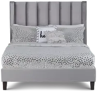 Audrey Dark Gray Velvet Platform Bed