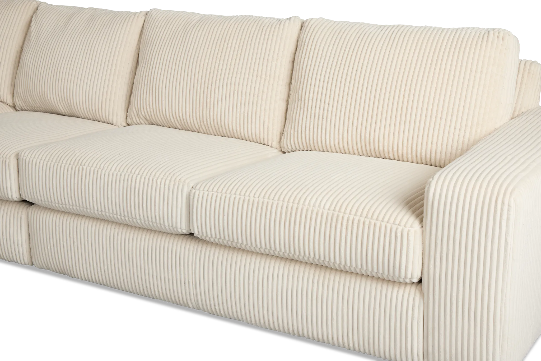 Charlie Ivory Fabric Large Two-arm Sectional