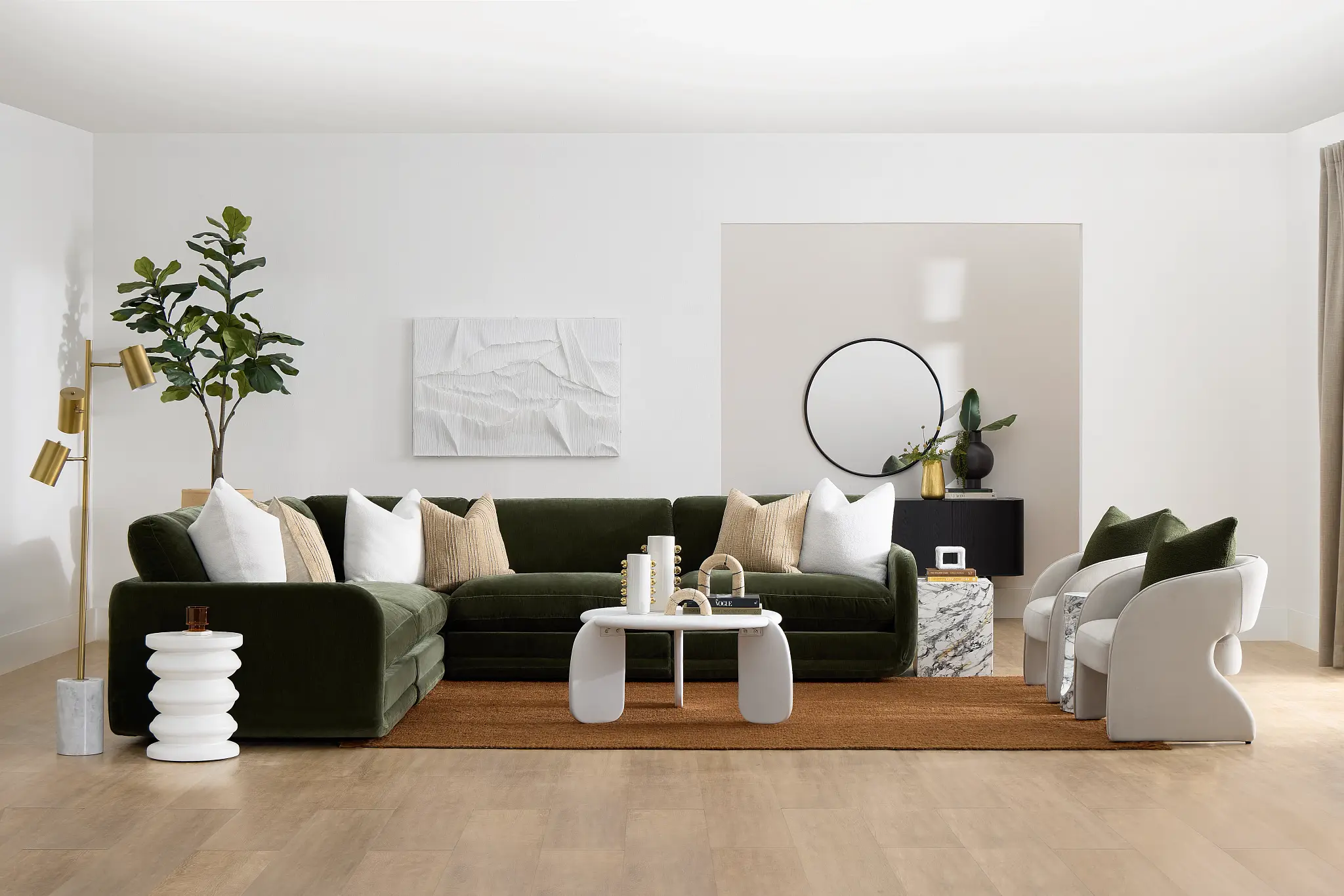 Jules Green Velvet 5-piece Modular Sectional Jules Green Velvet 5-piece Modular Sectional