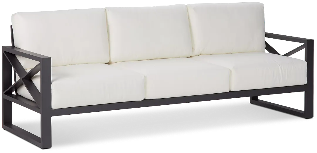 Linear Dark Gray White Aluminum Sofa