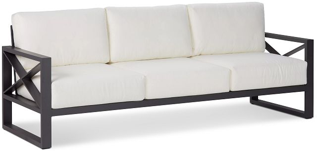 Linear Dark Gray White Aluminum Sofa