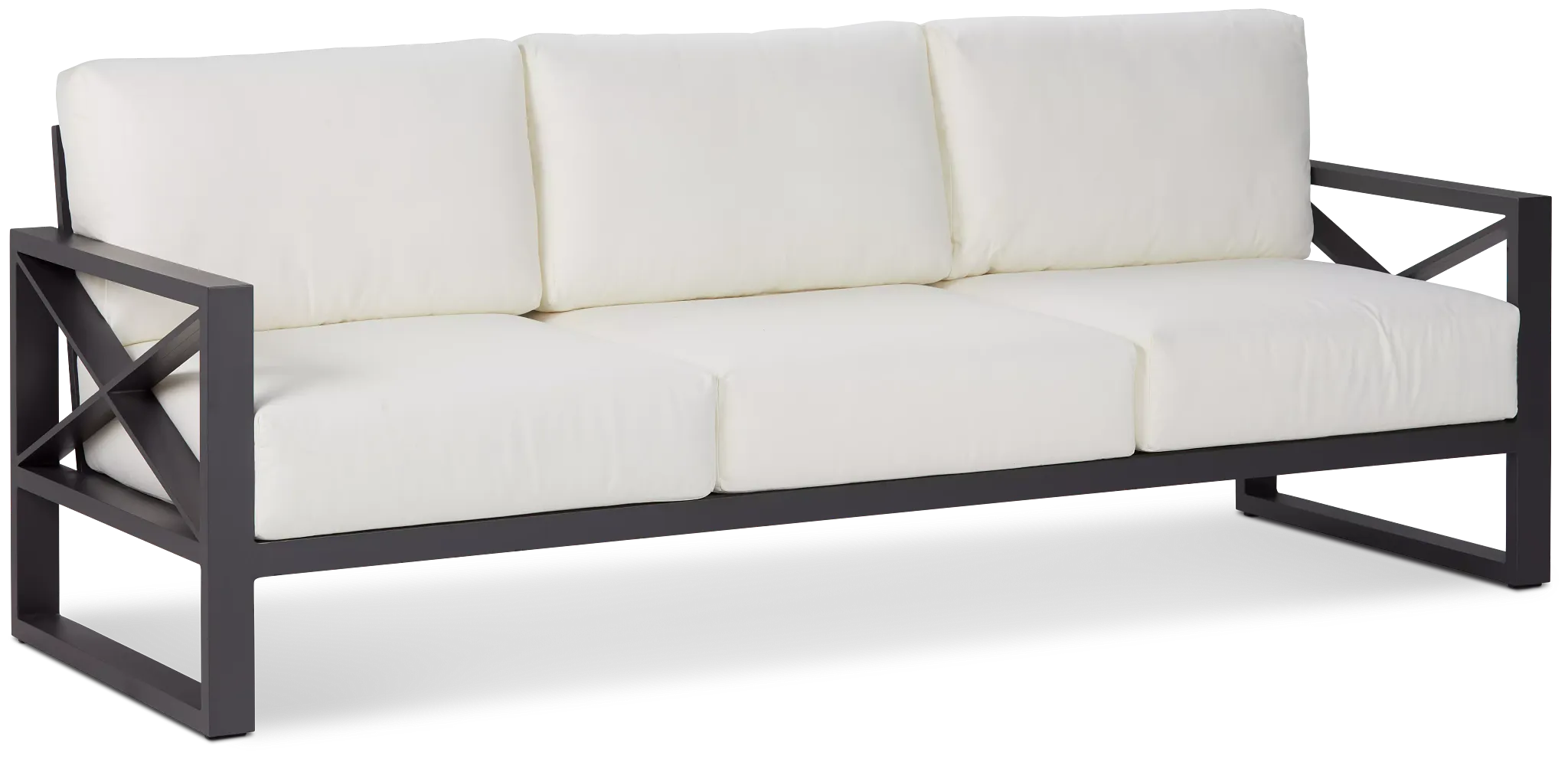Linear Dark Gray White Aluminum Sofa