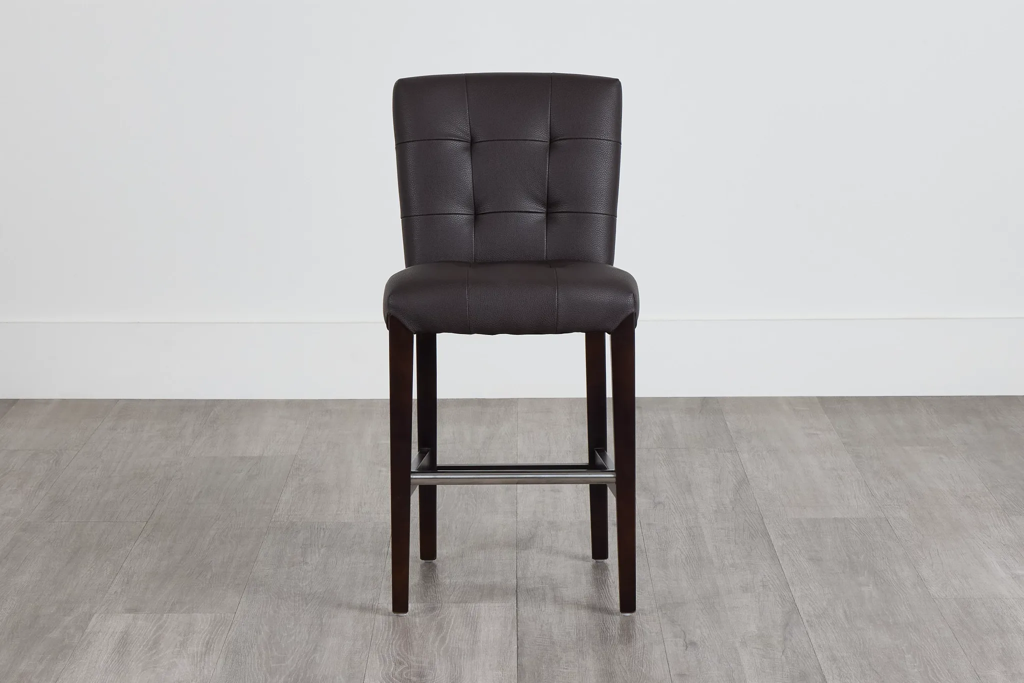Shelby Dark Brown Micro 24" Upholstered Barstool