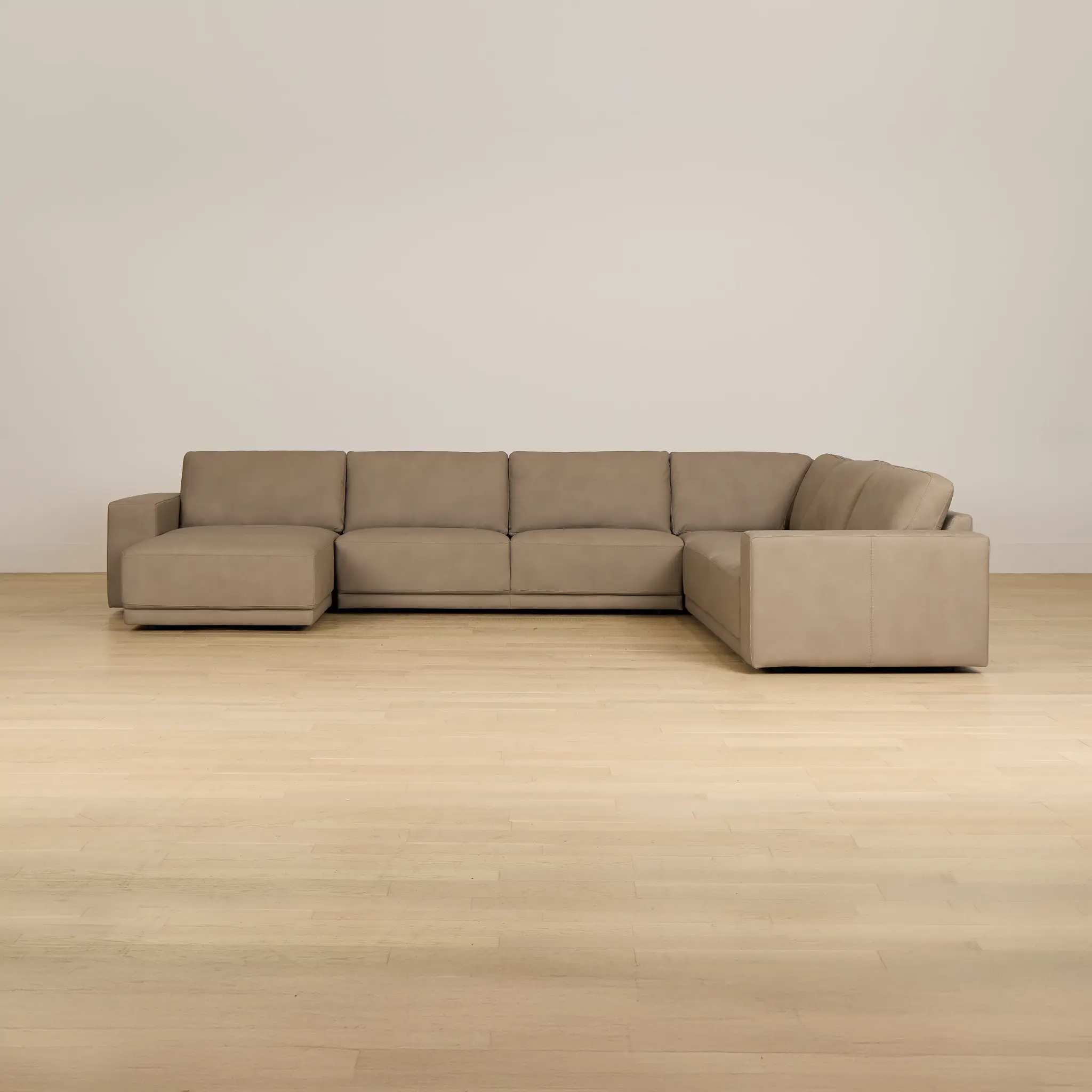 Kellan Taupe Leather Medium Left Chaise Sectional Kellan Taupe Leather Medium Left Chaise Sectional