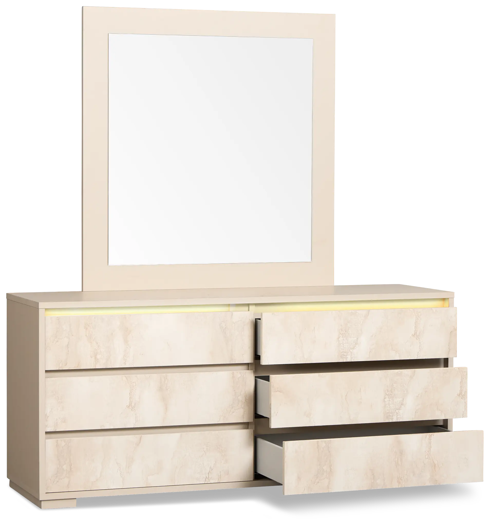 Valencia Light Tone Dresser & Mirror Valencia Light Tone Dresser & Mirror