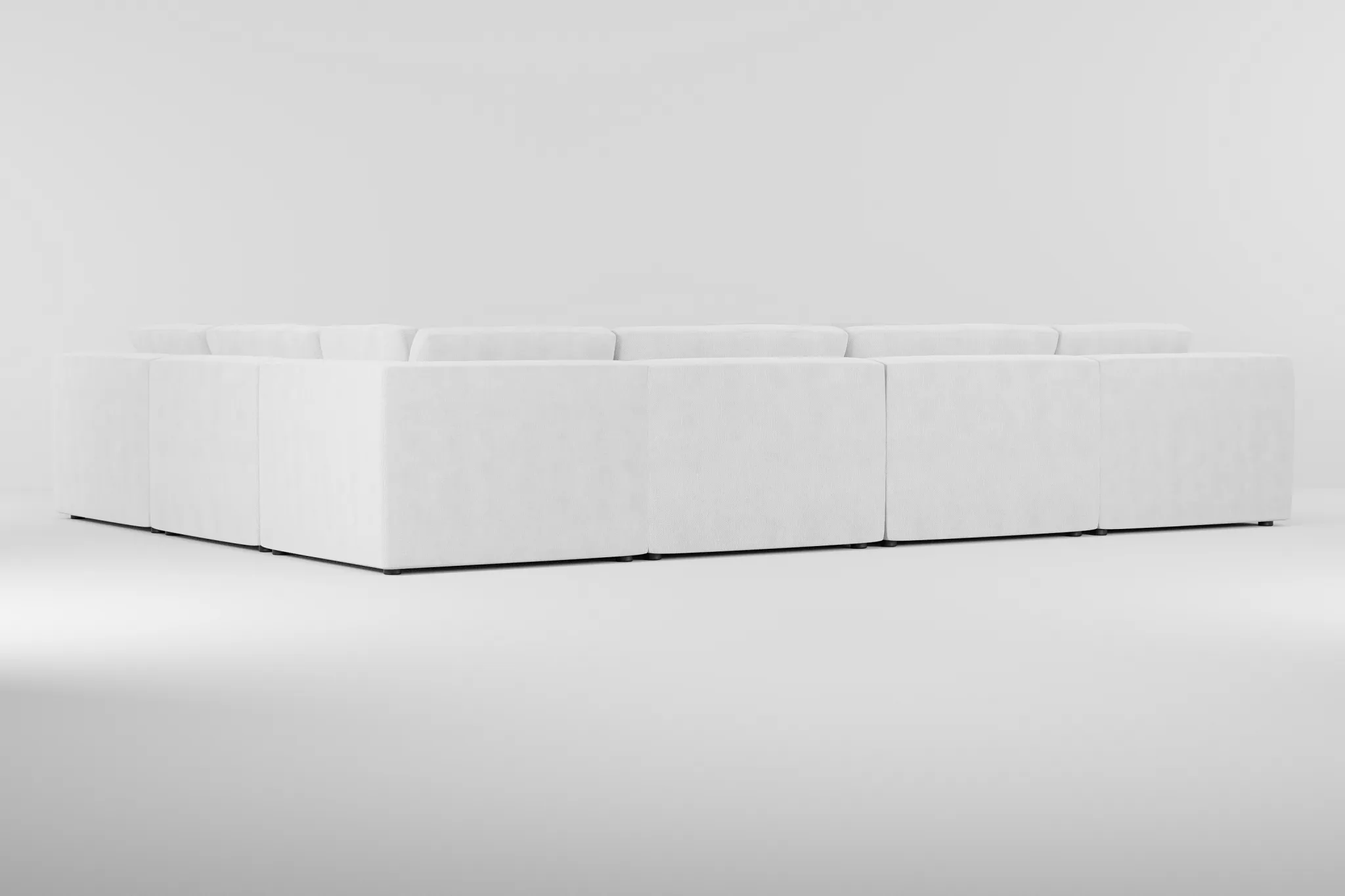 Destin Revenue White Fabric 8-piece Modular Sectional