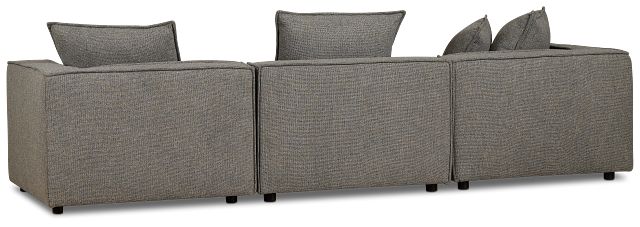 Tatum Gray Fabric 3 Piece Modular Sofa