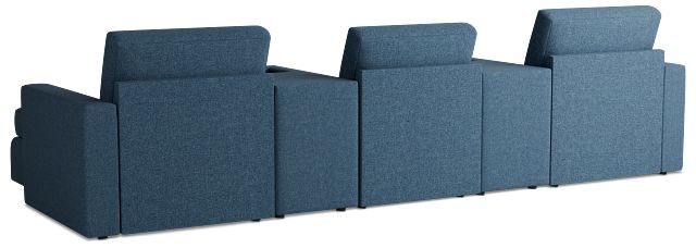 Citymod Blue Fabric 6-piece Home Theater With Media Consoles