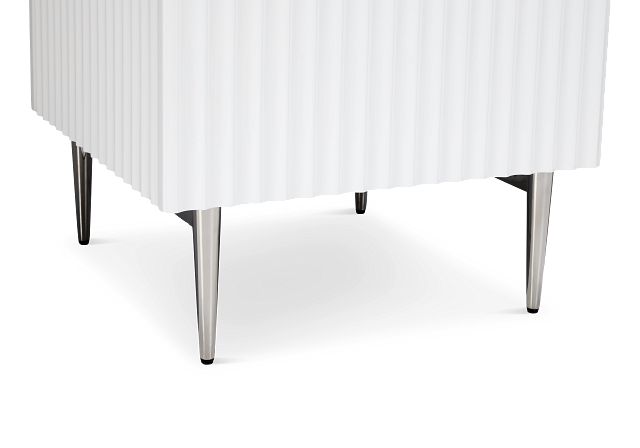 Surge White Rectangular End Table