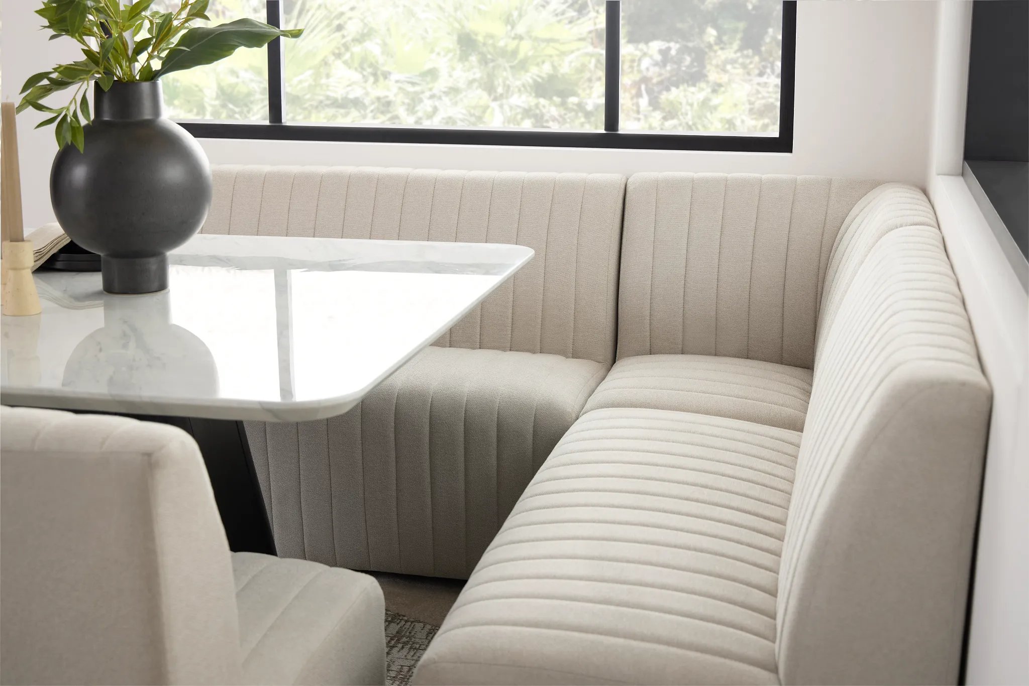 Tifton Light Beige Upholstered Dining Bench